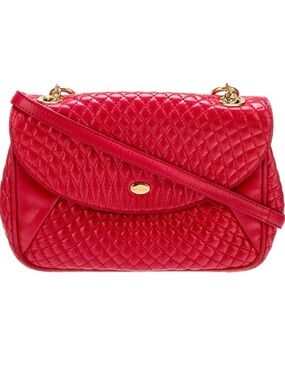 Bally Red Quilted Leather Crossbody Bag with Gold Hardware